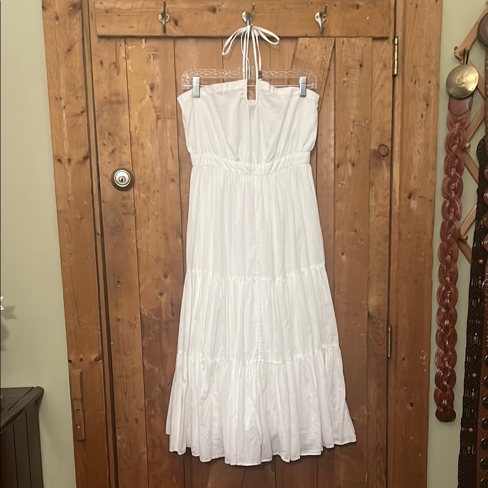 White Halter Maxi Dress